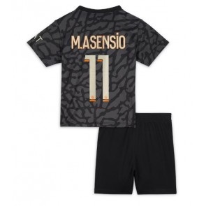 Lacne Dětský Futbalové dres Paris Saint-Germain Marco Asensio #11 2023-24 Krátky Rukáv - Tretina (+ trenírky)